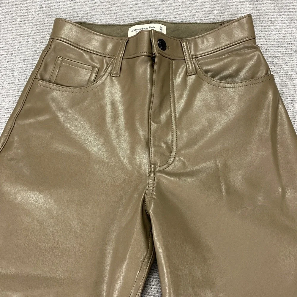Abercrombie &‎ Fitch Curve Love 90s Straight Ultra High Rise Vegan Pants 25